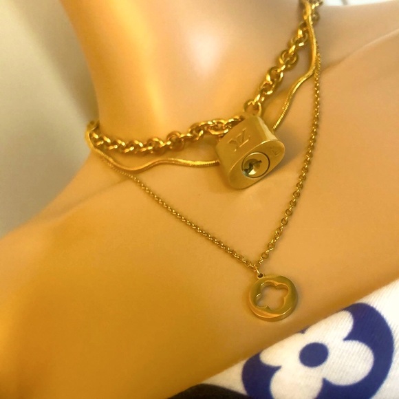 Repurposed Aunthentic Louis Vuitton padlock with New Stainless Steel Necklace. - Picture 10 of 10